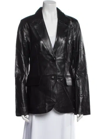 Pre-owned Stand Studio Leather Blazer In Black