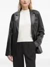 Stand Studio Black Galilea Faux-leather Blazer In Black