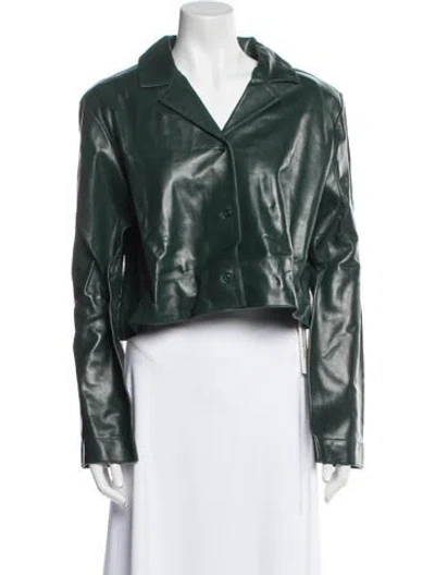 Pre-owned Stand Studio Leather Jacket In Green