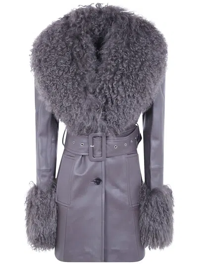 Stand Studio Leather Jacket "mimmi" In Gray