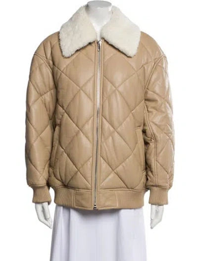 Pre-owned Stand Studio Leather Jacket In Neutral