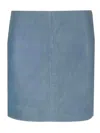 Stand Studio Leather Mini Skirt In Blue