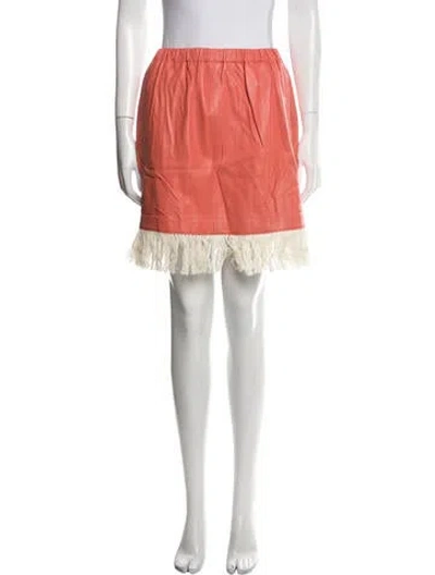 Pre-owned Stand Studio Leather Mini Skirt In Orange