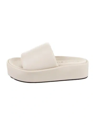 Pre-owned Stand Studio Leather Slides In Neutral