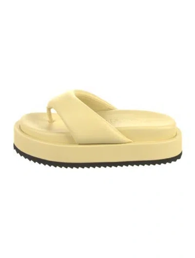 Pre-owned Stand Studio Leather Slides In Yellow