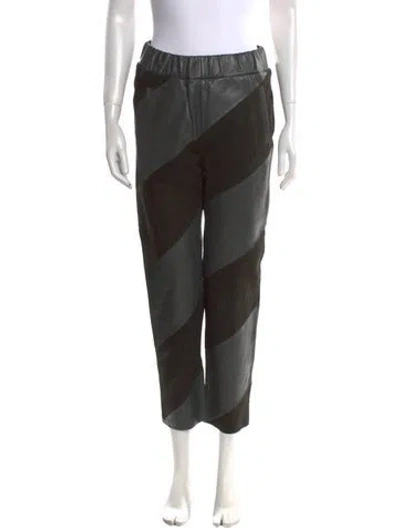 Pre-owned Stand Studio Leather Straight Leg Pants In Black