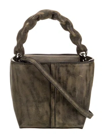 Pre-owned Stand Studio Leather Top Handle Bag In Green