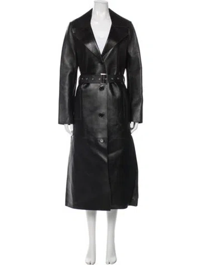 Pre-owned Stand Studio Leather Trench Coat In Black