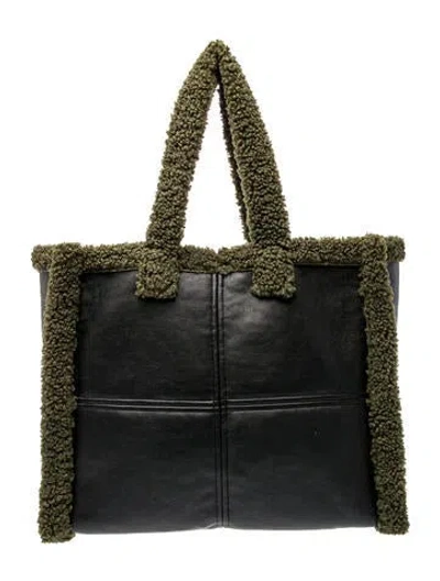 Pre-owned Stand Studio Leather Weekender Bag In Black