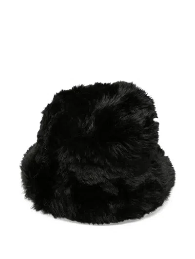 Stand Studio Leight Faux-fur Bucket Hat In Black