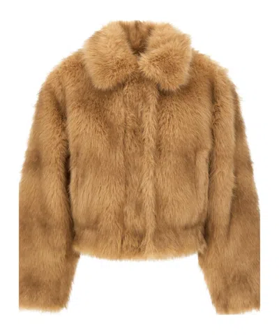 Stand Studio Lena Faux Fur Jacket In Brown