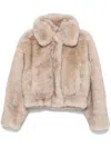 Stand Studio Lena Faux Fur Bomber Jacket In Neutrals