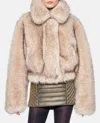Stand Studio Lena Faux Fur Bomber Jacket In Neutrals