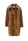 Stand Studio Multicolor Animal Print Faux Fur Camille Coat In Brown