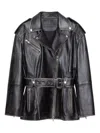 Stand Studio Leona Leather Biker Jacket In Black