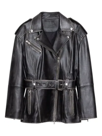 STAND STUDIO LEONA LEATHER BIKER JACKET