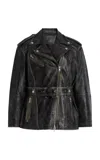 Stand Studio Leona Leather Biker Jacket In Black