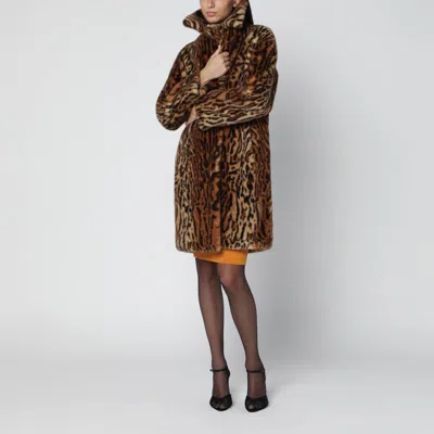 Stand Studio Leopard-print Faux-fur Coat In Multi