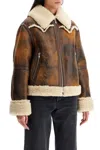 Stand Studio Eco-shearling Lessie Jacket With Front Zip In Brown