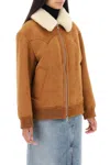Stand Studio Lillee Eco-shearling Bomber Jacket In Red