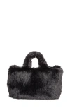 Stand Studio Livi Faux Fur Tote In Black