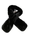 Stand Studio Plush Faux Fur Scarf With Rich Black Texture In Black