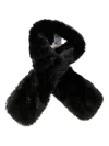 Stand Studio Plush Faux Fur Scarf With Rich Black Texture In Black