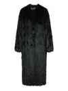 Stand Studio Carolina Faux Fur Long Coat In Black