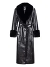 Stand Studio Long Coat In Black And Natural In Black