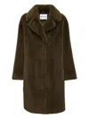 Stand Studio Long-sleeve Lapel Coat In Brown