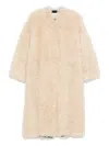 Stand Studio Long-sleeved Faux-fur Coat In Neutral