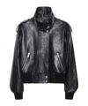 Stand Studio Long-sleeved Leather Jacket In Black