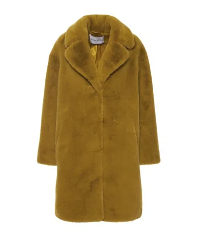 Stand Studio Long-sleeved Faux Fur Coat In Brown