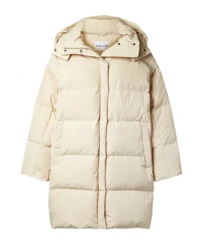 Stand Studio Long-sleeved Hooded Down Jacket In Neutral