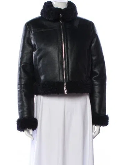 Pre-owned Stand Studio Lorelle Faux Fur Jacket In Black