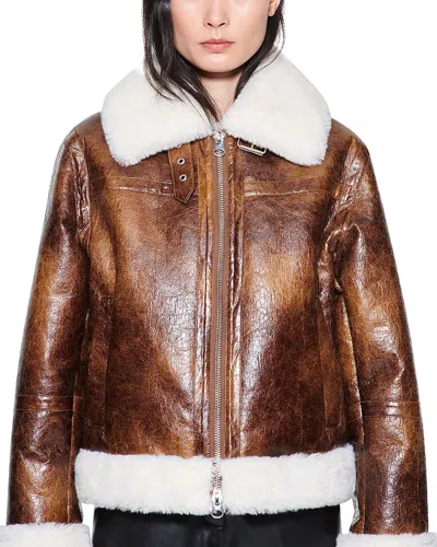 STAND STUDIO LORELLE FAUX SHEARLING JACKET