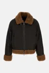 Stand Studio Shearling-trimmed Faux-fur Jacket In Black