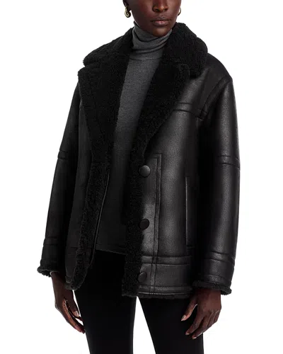 Stand Studio Louisa Faux Shearling Jacket In Black