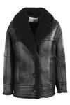 Stand Studio Louisa Shearling Collar Textured Jacket