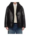 Stand Studio Louisa Jacket In Eco Sheepskin In Black