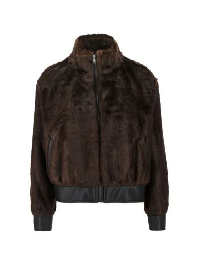 Stand Studio Lula Faux-fur Bomber Jacket In Brown