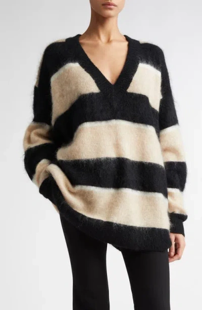 Stand Studio Lula Stripe V-neck Sweater