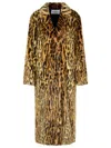 Stand Studio Marceline Leopard Print Faux Fur Coat In Brown