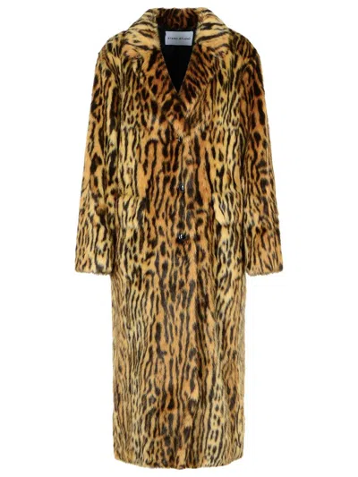Stand Studio Marceline Leopard Print Faux Fur Coat In Brown