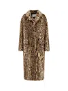 Stand Studio Marceline Coat With Animalier Print In Multi