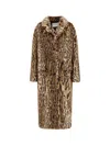 Stand Studio Marceline Coat With Animalier Print In Multi