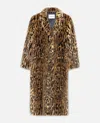Stand Studio Faux-fur-mantel Mit Animal-print In Animal Print