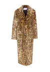 Stand Studio Marceline Leopard Print Faux Fur Coat In Brown