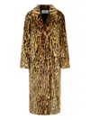 Stand Studio Marceline Leopard Faux Fur Coat In Brown