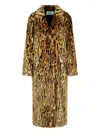Stand Studio Marceline Leopard Faux Fur Coat In Brown